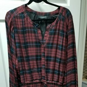 Long sleeve Red Plaid Dress